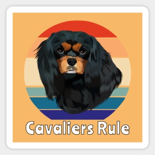 Retro Black and Tan Cavalier King Charles Spaniel Gifts Magnet